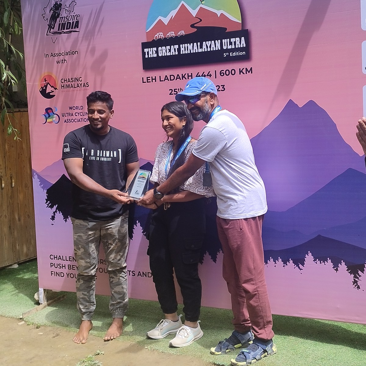 Niharika and Sudhakar on the podium